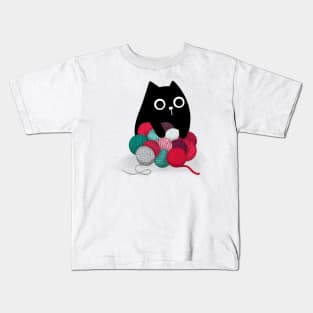 Cat and Yarn Stash Kids T-Shirt